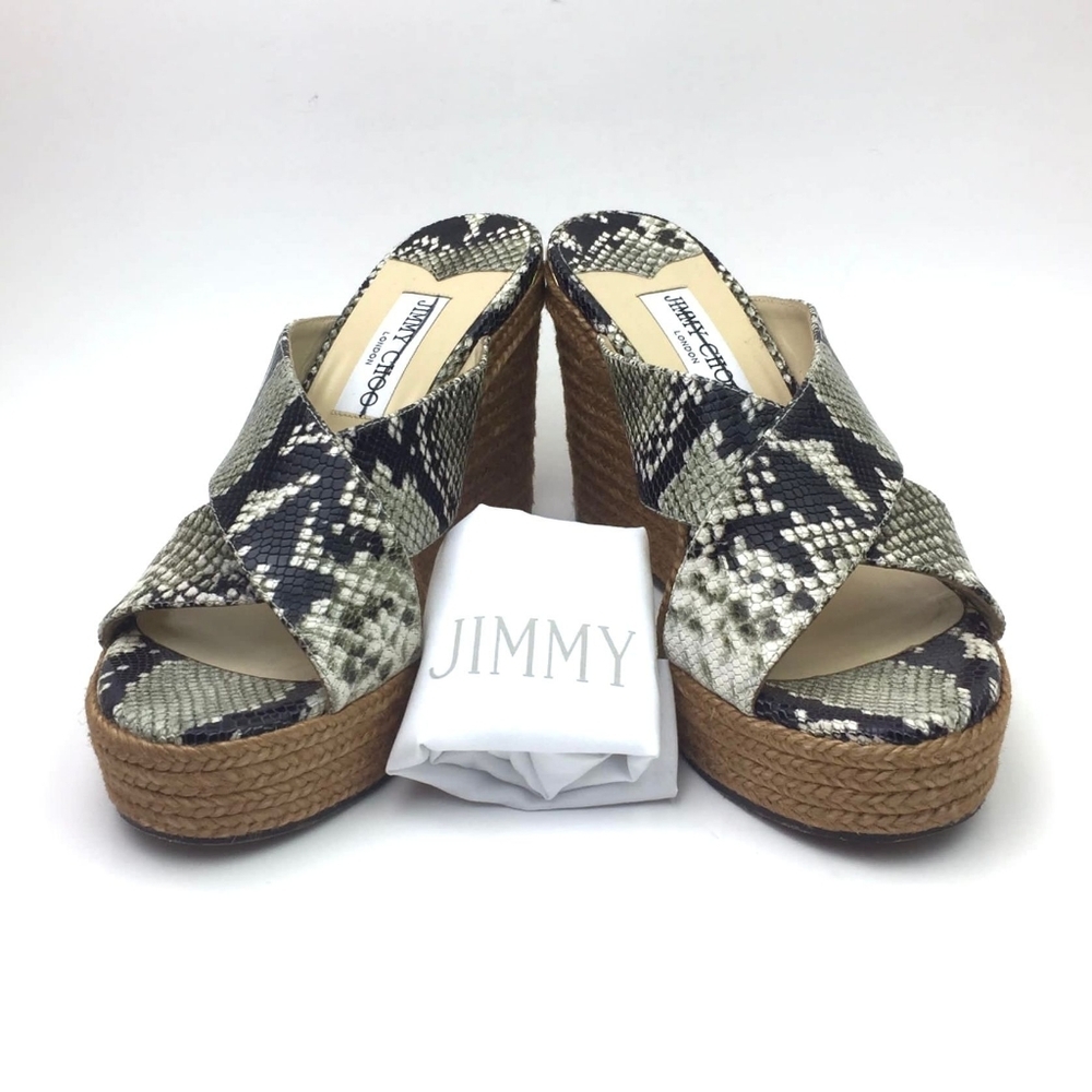 JIMMY CHOO Dovina Snake Embossed Espadrille 9 - Picture 3 of 12